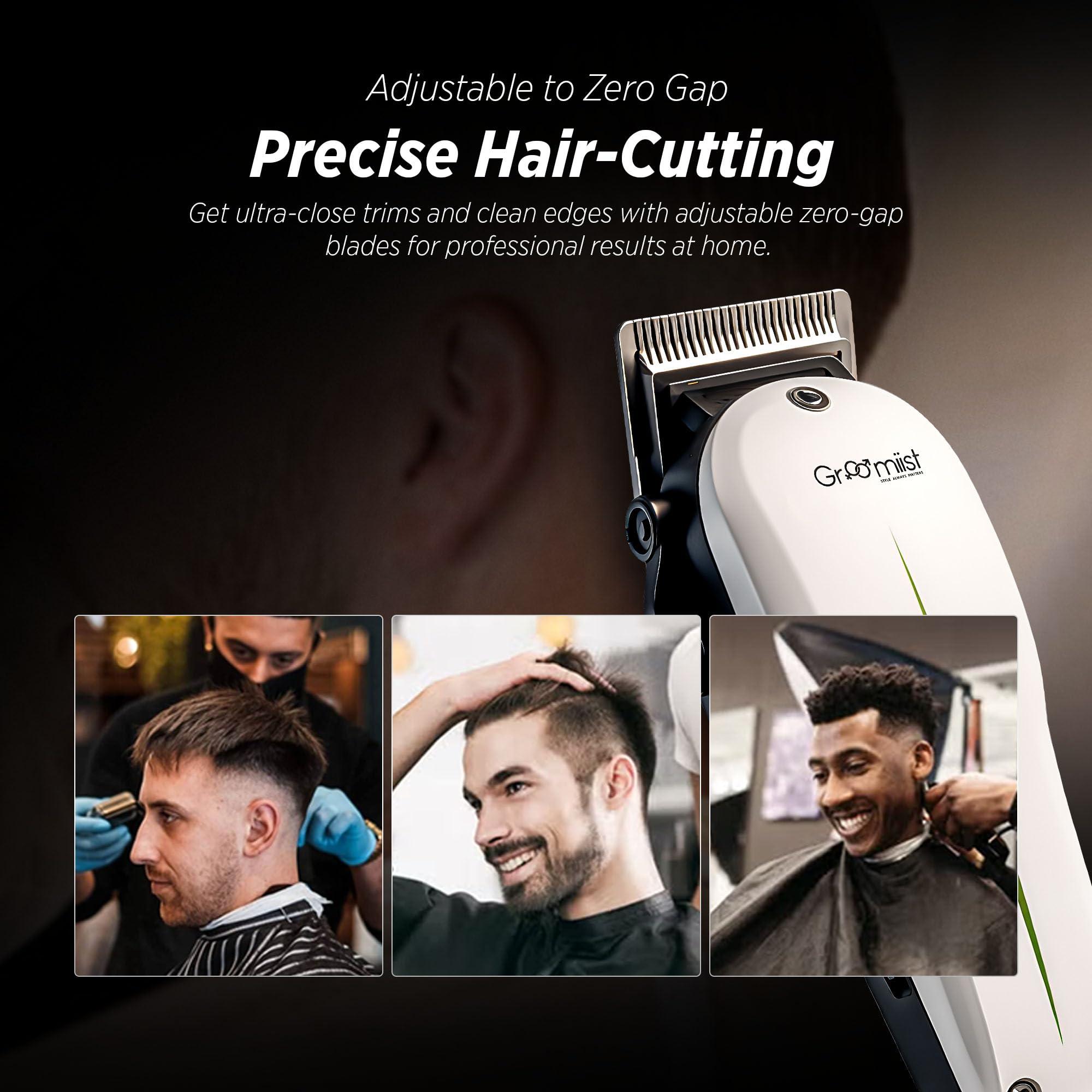 Groomiist Groomiist Professional Barber & Home Use Taper Hair Clipper Shaving Trimmer for Man | Beard Trimming Machines & Smooth Clean Cutting Shaver for Men | 3M Corded Power, 6 Premium Attachment Combs