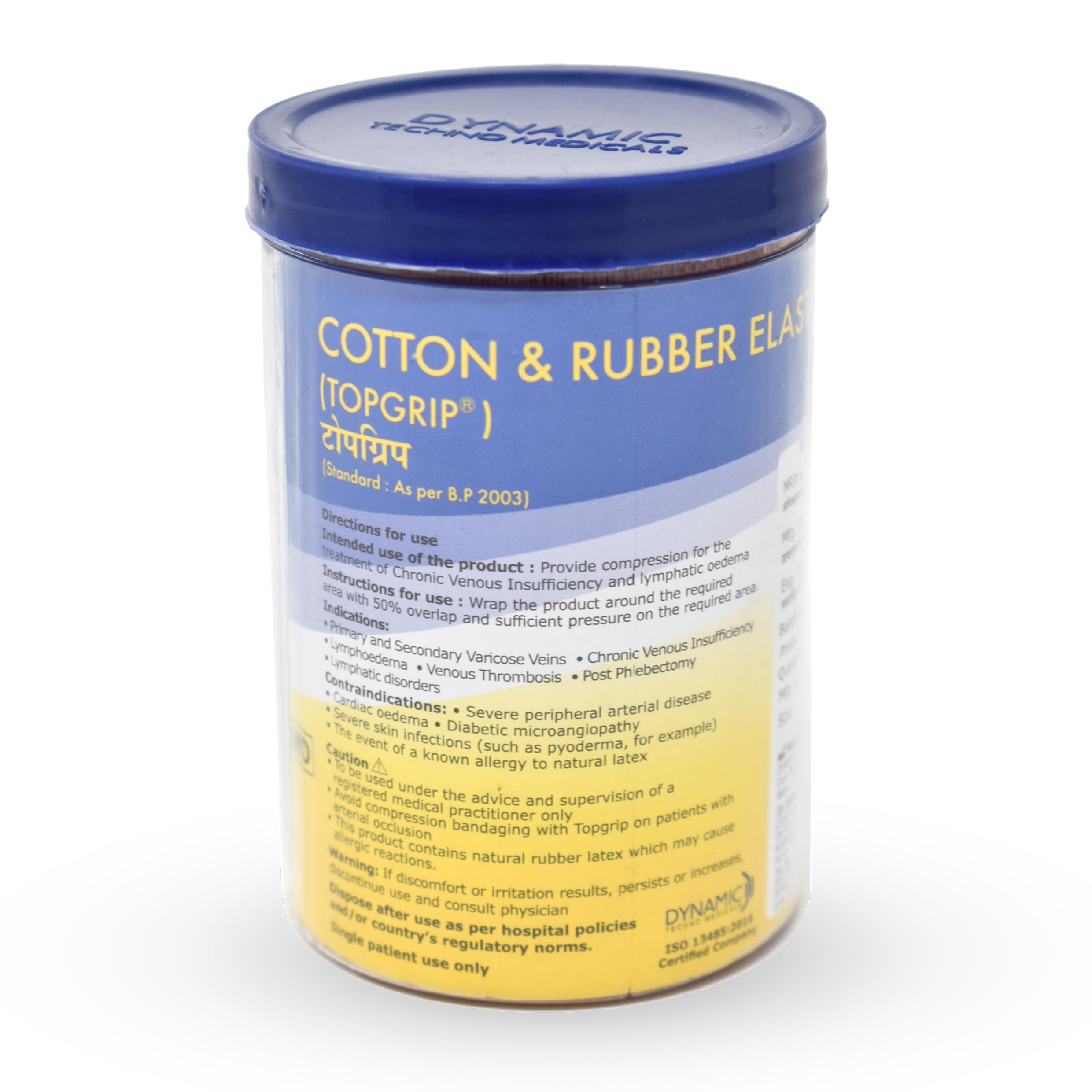 Top Grip TopGrip Cotton and Rubber Elastic Bandage (Width 8 * 4 M stretch Length) pack of 1