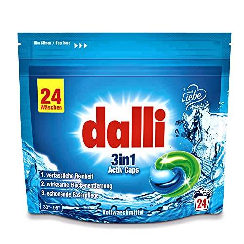 DALLI Dalli Activ Laundry Pods 3in1, Premium Liquid Detergent Pods for Washing Machine, German - 24 Capsules
