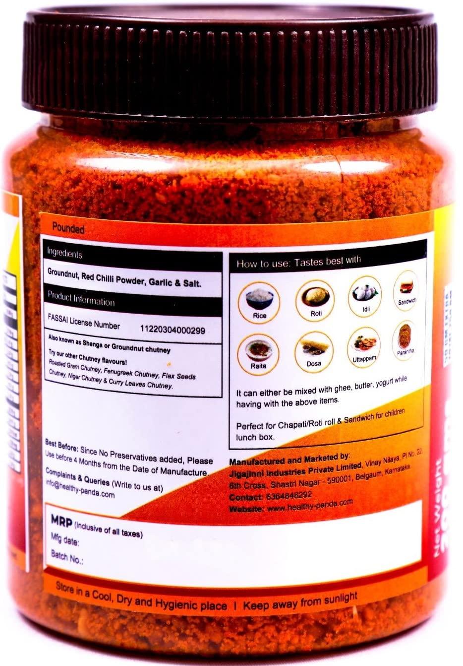 HEALTHY PANDA HEALTHY PANDA Pounded Peanut Garlic Chutney Powder/Groundnut Chutni Powder Also Famously Known As Shenga Chatni (100% Natural & Healthy) (2KG)