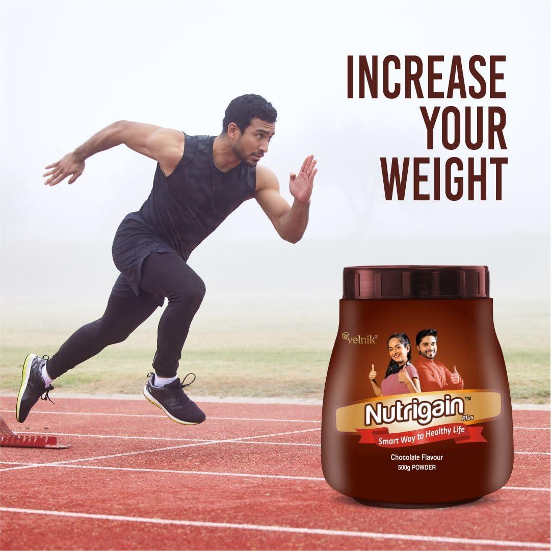 Nutrigain Plus Nutrigain Plus Ayurvedic Weight Gainer Supplement Powder for Men and Women 500 gm (Chocolate Flavour)