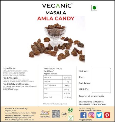 Veganic Veganic Masala Amla Candy | Aavla Candy | Soft And Fresh Chatpati Amlaa Candies | Salted Tangy Gooseberries | Mouth Freshener/Mukhwas 200g