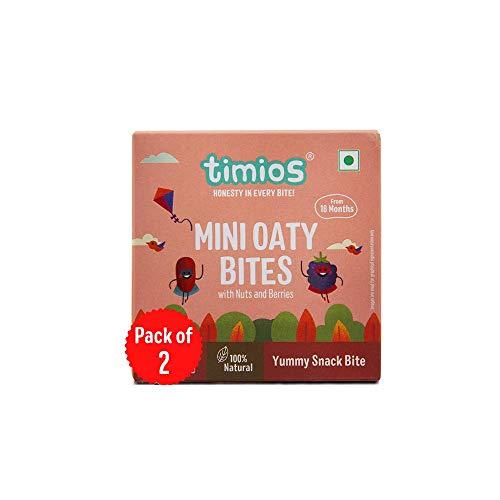 Timios Timios Mini Oaty Bites - Nuts and Berries | Snack Bar for Baby | Pack of 2