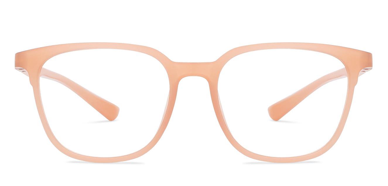 LENSKART BLU LENSKART BLU | Zero Power Blue Cut Computer Glasses | Anti Glare, Lightweight & Blocks Harmful Rays | UV Protection Specs | Orange | Men & Women | Large | LB E13740