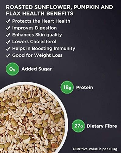 True Elements True Elements Roasted Pumpkin, Sunflower and Flax Seeds 125gm - Healthy Seeds Mix
