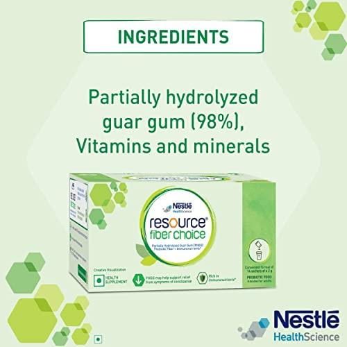 Resource Nestle Resource Fiber Choice, Partially Hydrolyzed Guar Gum (PHGG), Prebiotic Fiber + Immunonutrients, For Gut Health and Constipation Relief, Contains 14 sachets, 86.8g