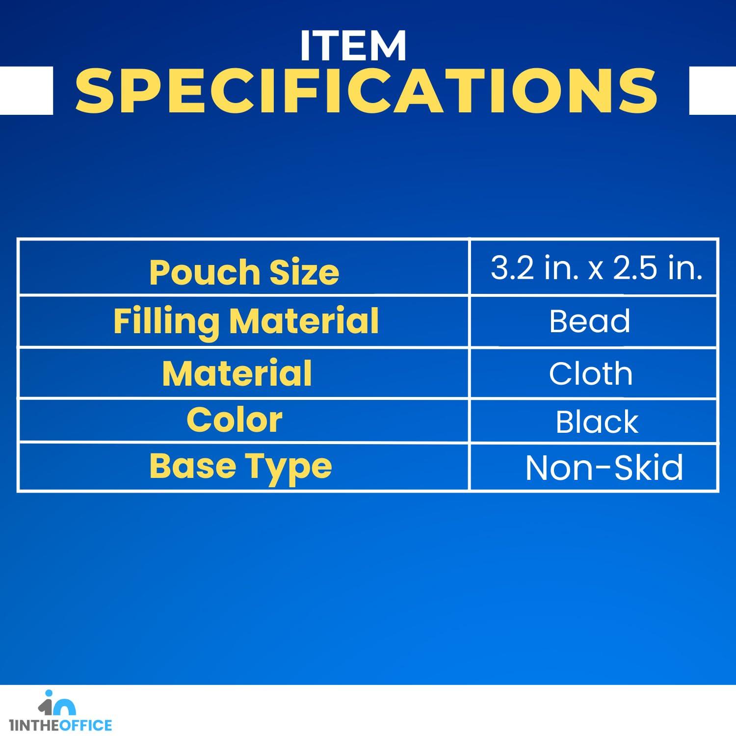 1InTheOffice 1InTheOffice Wrist Rest Beaded, Mini 3.2\" x 2.5\" x 1\"