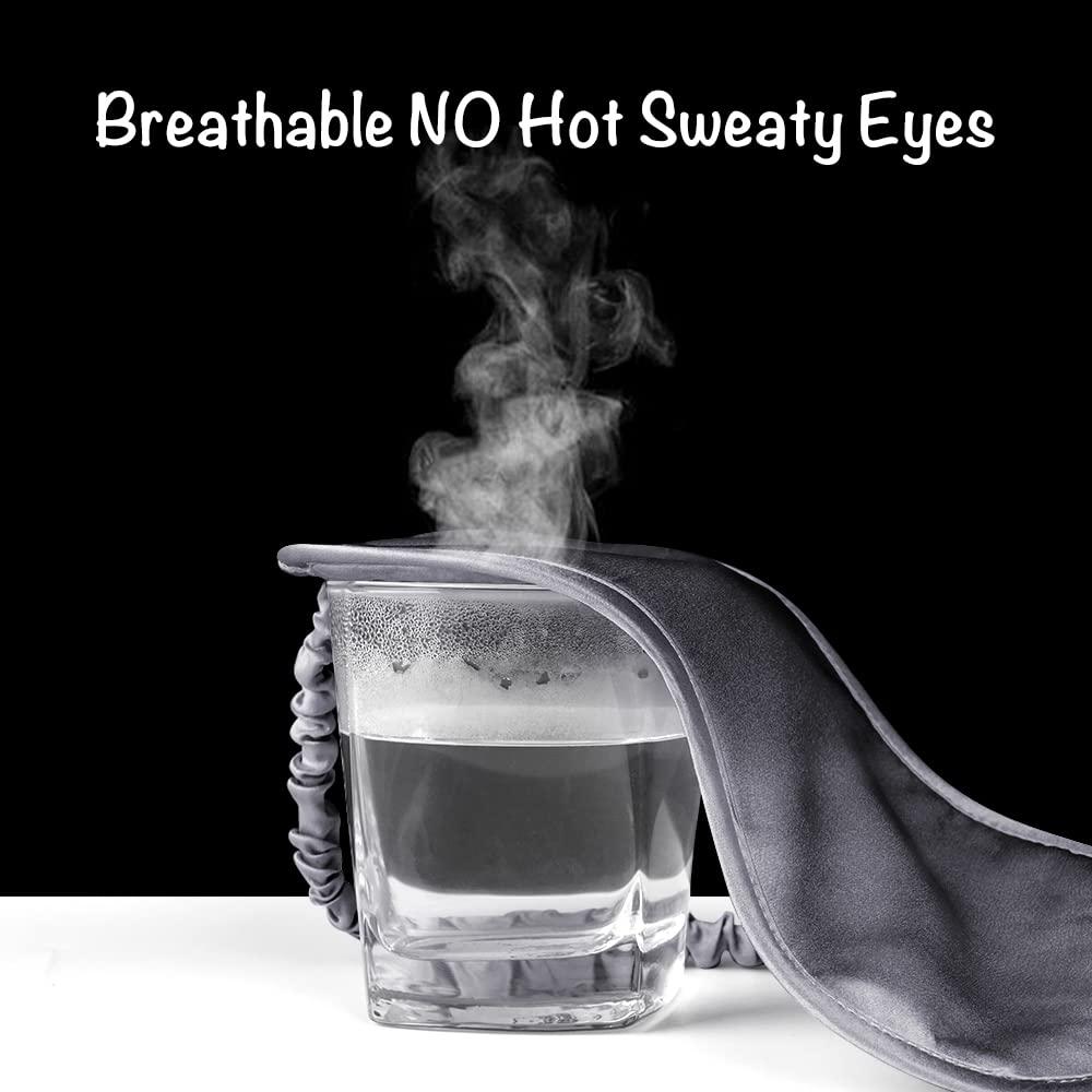 LULUSILK Charcoal Gray: Lulusilk Mulberry Silk Sleep Eye Mask & Blindfold With Elastic Strap/Headband, Soft Eye Cover Eyeshade For Night Sleeping, Travel, Nap (Charcoal Gray)