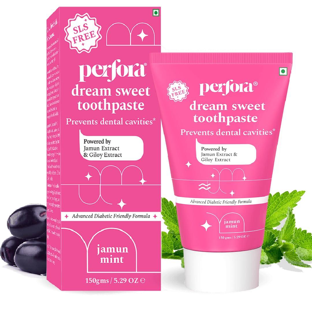 Perfora Perfora Oral Health Diabetics Special Toothpaste for Adults - 150 gms (Pack of 1) | Sugar Free Toothpaste | Cavity Protection Toothpaste | Diabetic Friendly Tooth Gel | Toothpaste for Kids & Adults | SLS Free Toothpaste | Anticavity Toothpaste | No A