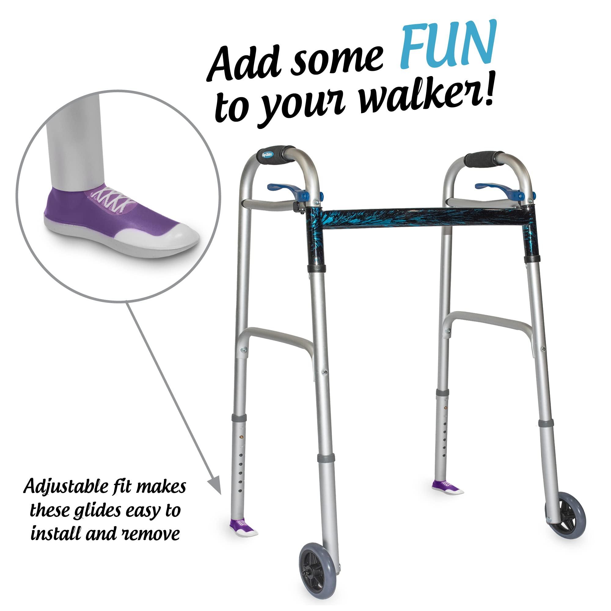 Top Glides Sneaker Walker Glides for 1\" Walker Tubes - Purple - 1 Pair