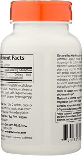 Doctor's BEST Doctor'S Best High Absorption Chelated Magnesium - 100 Mg, 120 Tablets