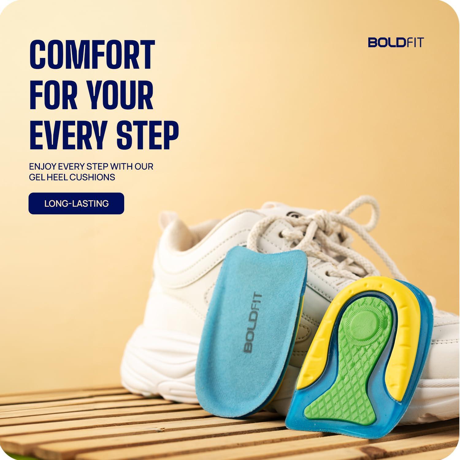 Boldfit Boldfit Heel Pad For Heel Pain For Women & Men insole for shoes men Heel Pads For Women shoes Heel Pads For Shoes insole for shoes women Heel Pads For Men Orthopedic Heel Pads for Pain UK 8-12- Blue