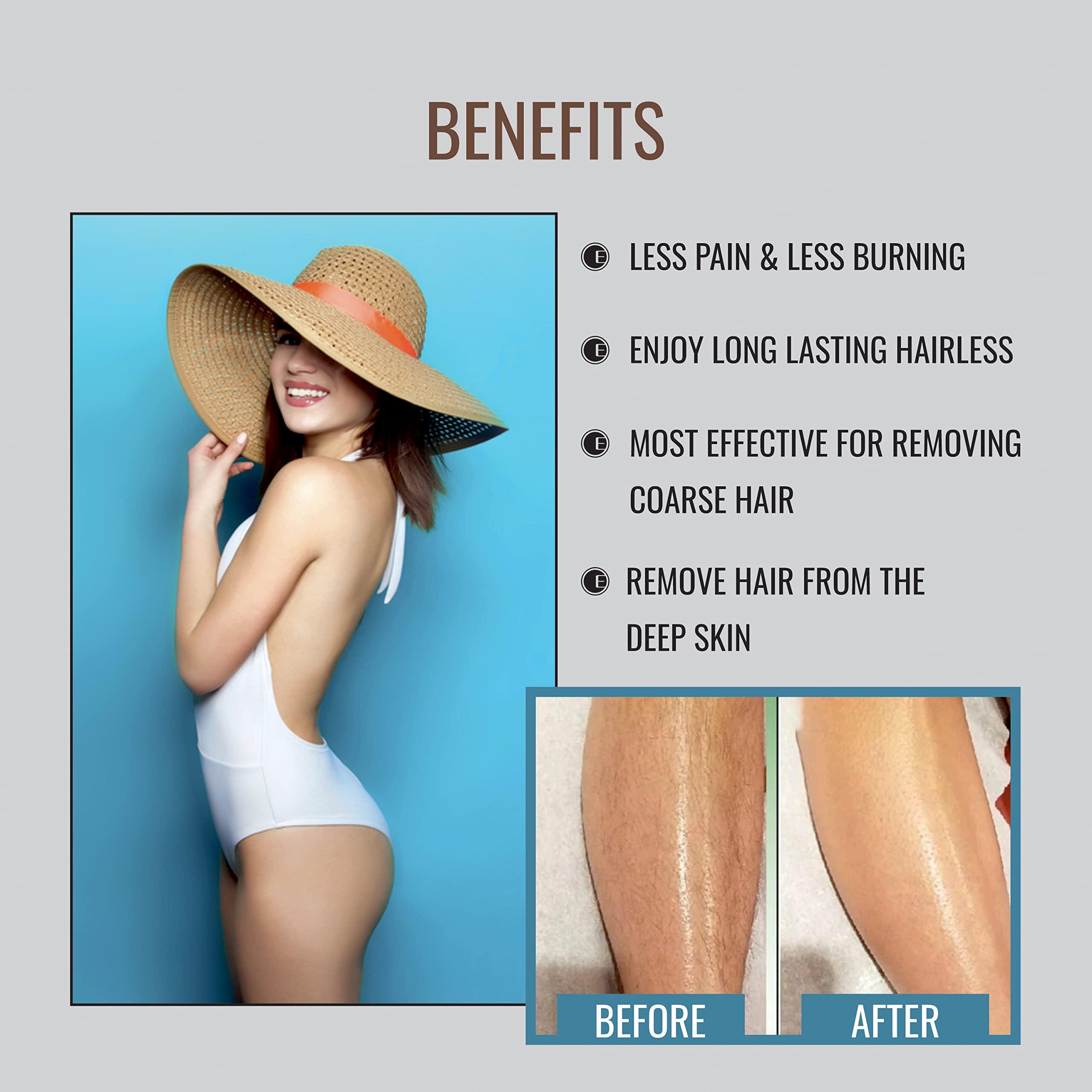 ENORA ENORA Hair Removal Brazilian Hard Wax Beans For Face, Eyebrow, Back, Chest, Bikini Areas, Legs, Arms And Beards,Black Head, Tan, Dead Skin | Smooth | (300 Gram, WHITE CHOCOLATE)