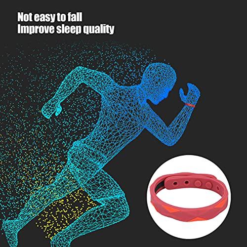Guosi Anti Shock Wristband, Promote Circulation Soft Silicone Anti Static Wrist Strap Improve Sleep Quality Radiation Protection for Work for Winter(Red)