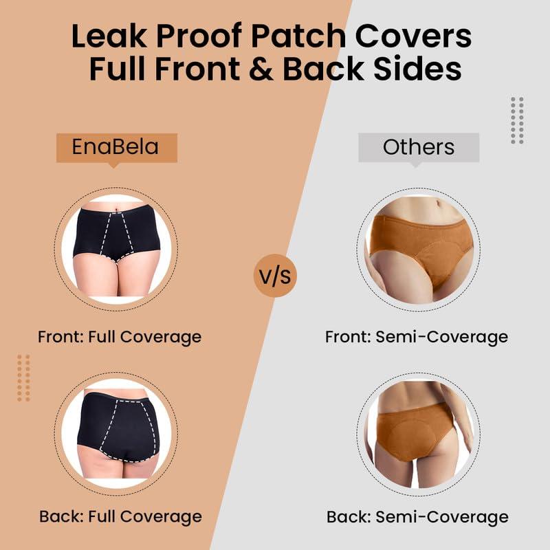 EnaBela EnaBela Women\'s Bamboo Period Panties | Made of Earth-friendly Bamboo Fibre| No Tampons, Pads, Liners, cups, required| Rash-proof & Leak-proof | Day and Night Panties for periods | Reusable & Fuss-free - 2XS