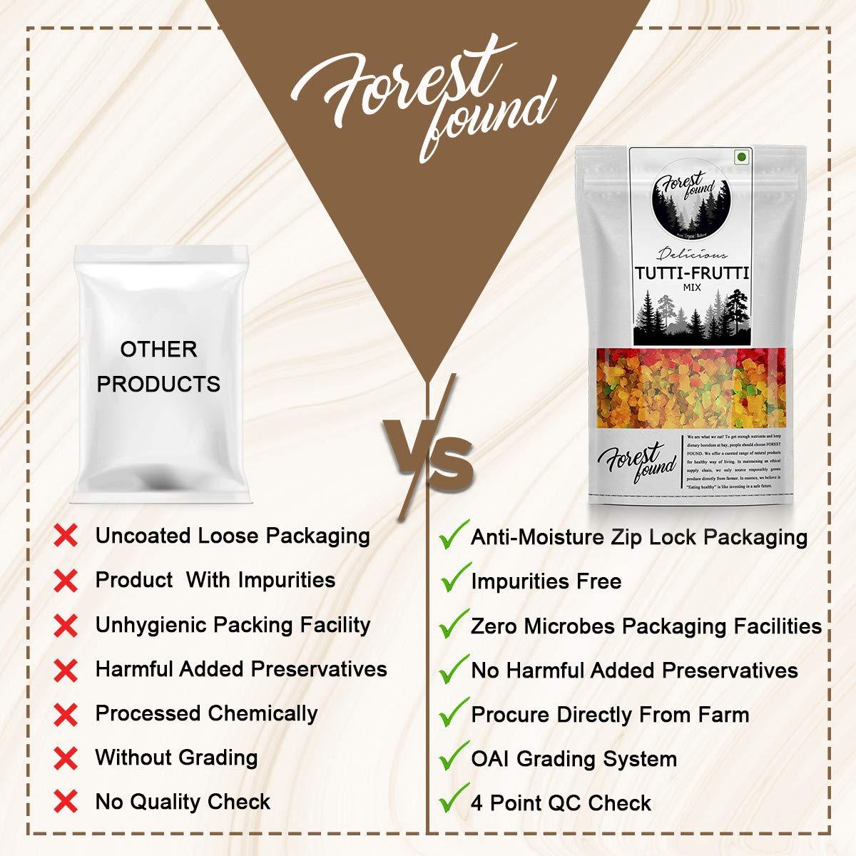 FOREST FOUND Forest Found Fresh Mix Tutti Frutti For Cake Making, Baking, Decoration | Multi Color Cherry Candy Pack (900 gram) | Natural Blend Of Taiwan Organic 786 Papaya & Brown Sugar