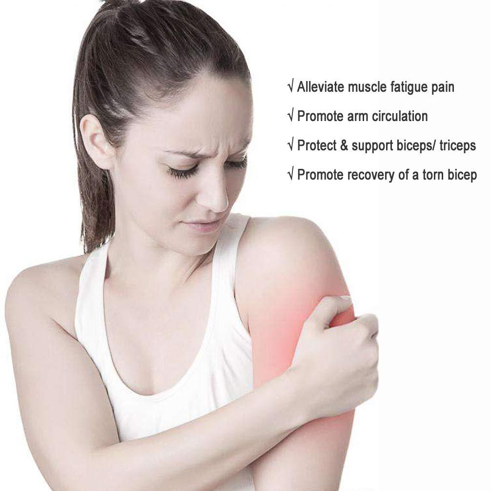 Luwint Luwint Compression Upper Arm Sleeve Biceps/Triceps Tendon Brace Support for Workouts, Cycling, Running, Basketball, Volleyball, 1 Pair (XL)