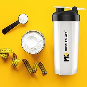 MuscleBlaze MuscleBlaze Phirse Zidd Kar, Plastic Shaker Bottle, 100% Leakproof, BPA-Free Blender Bottle, Ideal for Whey Protein, Preworkout, and BCAA Shakes (White, 650 ml, Pack of 1)