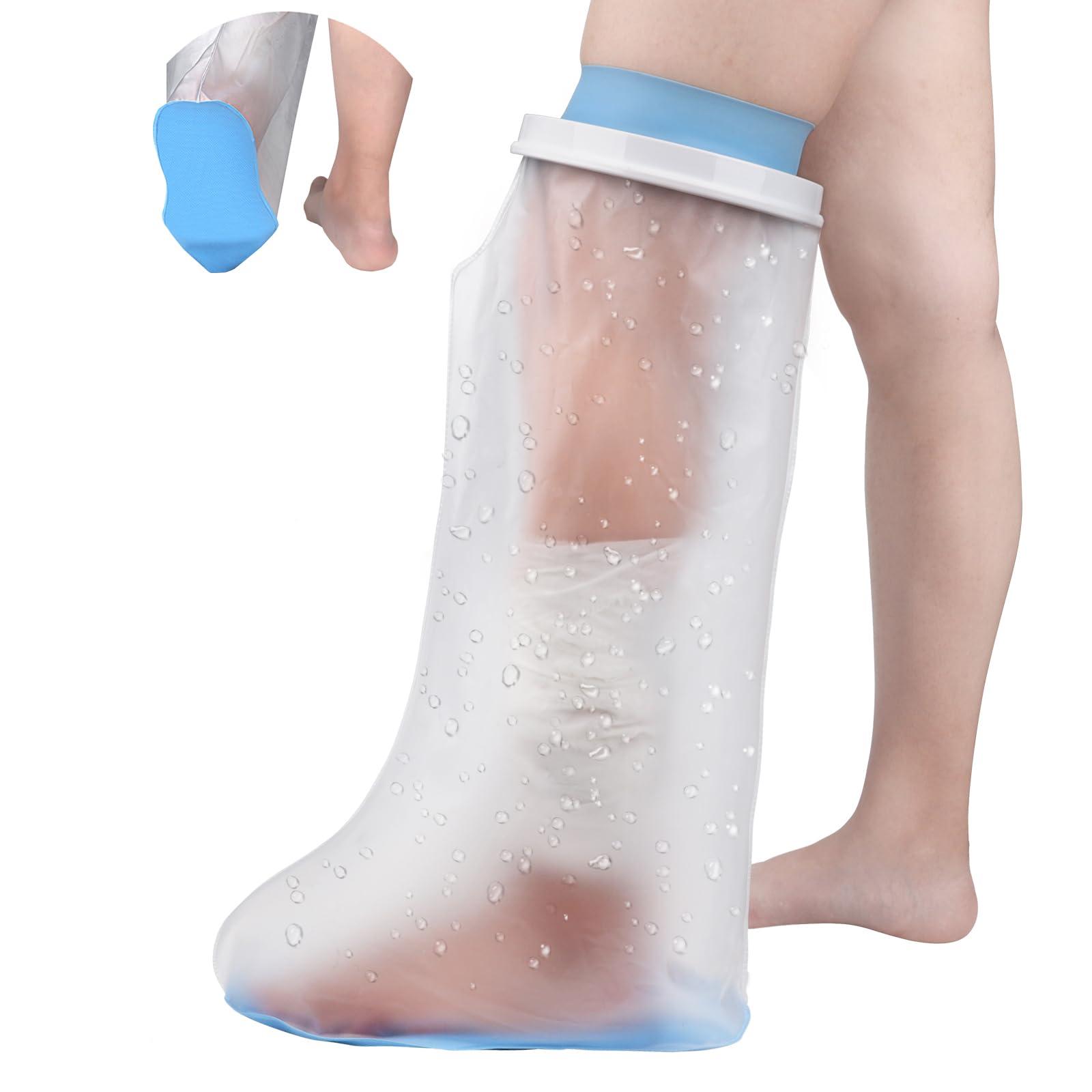 DNEOUXI DNEOUXI Waterproof Cast Covers for Shower Leg Adult, Cast Cover for Leg with Non-Slip Bottom, Watertight Leg Cast Protector for Knee Shank Foot Ankle Surgery Dressing Wound, Reusable