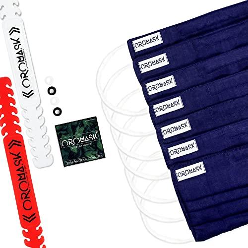 Oromask Oromask Premium Cotton Face Mask for Men Women 4 Layers (BFE>90%) Reusable Washable with Nose Clip & Mask Band BUPO7