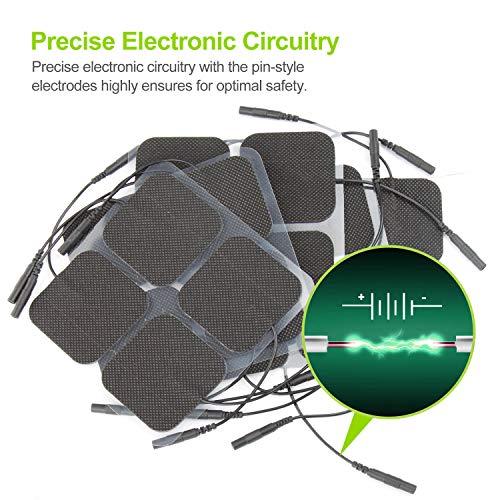 AUVON AUVON TENS Unit Pads 2X2 20 Pcs, 3rd Gen Latex-Free Replacement Pads Electrode Patches with Upgraded Self-Stick Performance and Non-Irritating Design for Electrotherapy (Black)