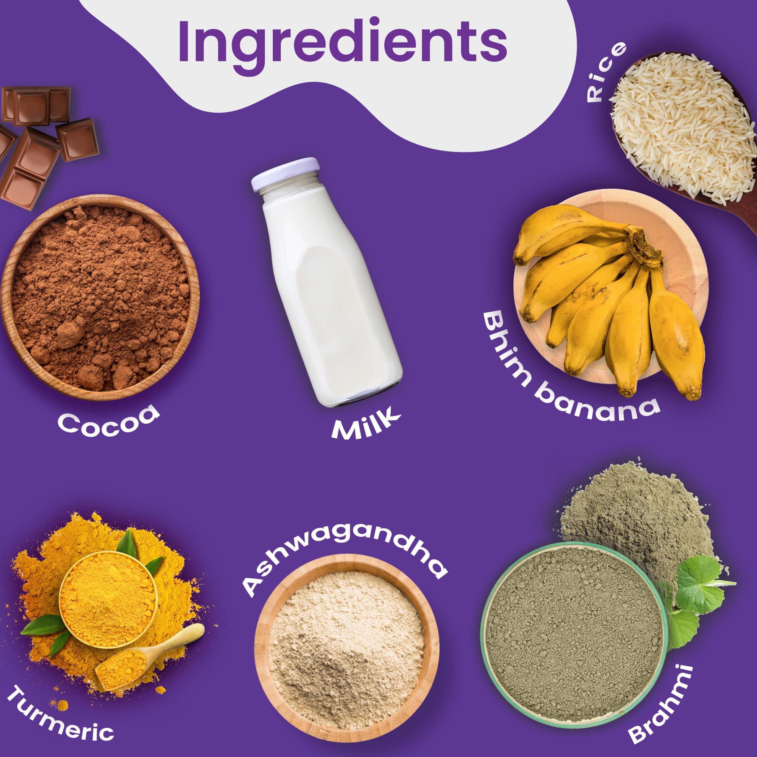 ProToGrow ProToGrow Fitbhim Chocolate Drink with Bhim Banana, Yummy Belgian Chocolate Flavour, 200grams, Pack of 1, Suitable for growing kids.