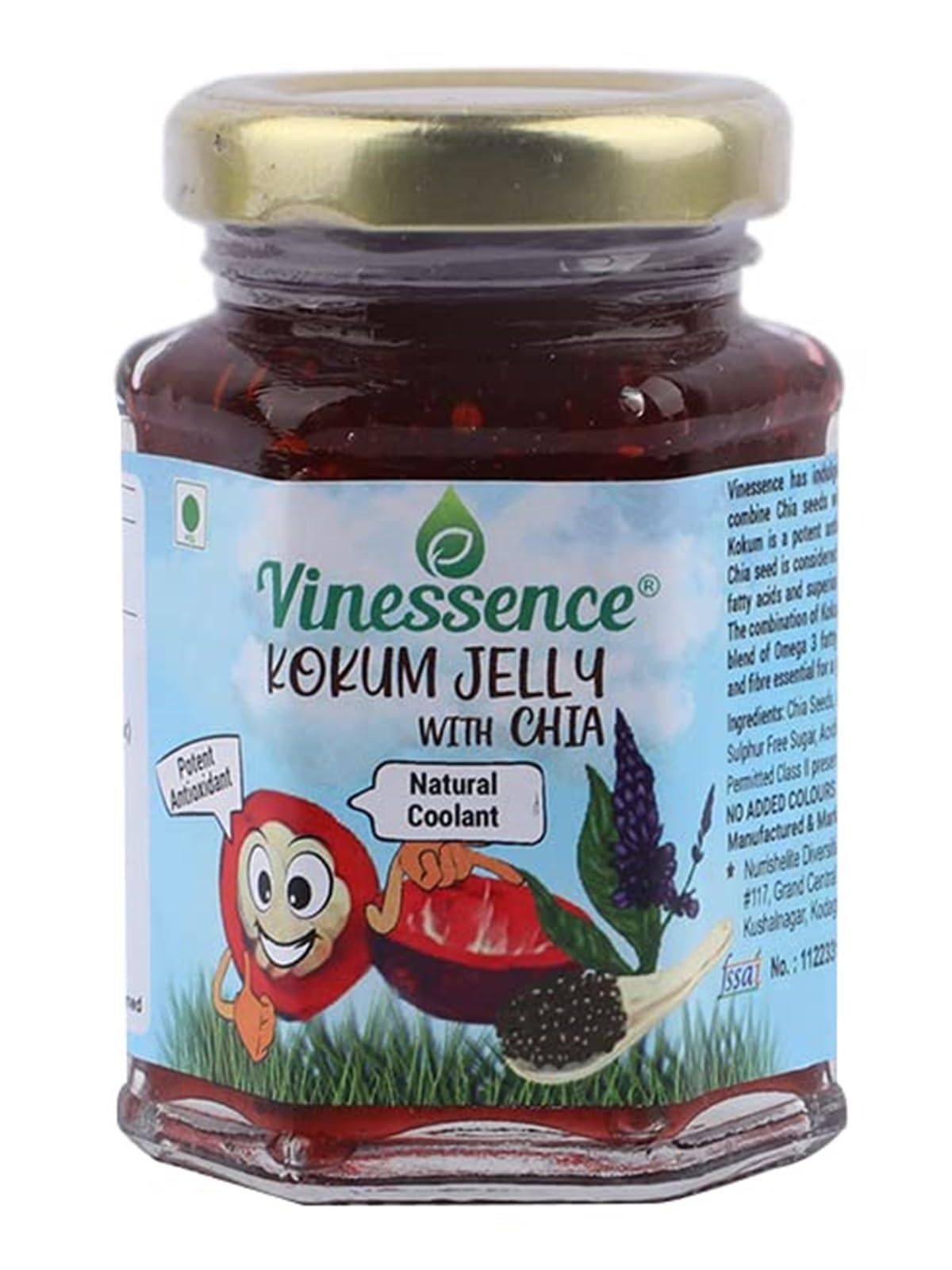 Vinessence Vinessence Millet Kokum Jelly with Chia Seeds Fruit Spread Made with Goodness of Millet and Natural Fruit Extract(100gm)