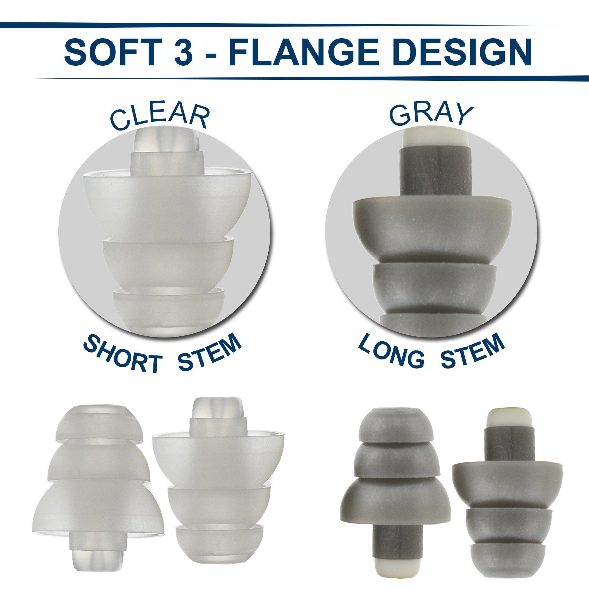 Rave Ear Plugs Rave High Fidelity Ear Plugs: HiFi Hearing Protection for Music, Concert; Noise Reducing Earplugs Help Stop Tinnitus; Ear Buds Filter Noise for Ear Protection (Black Case) (2 Pairs - 19 / 25 Decibel)