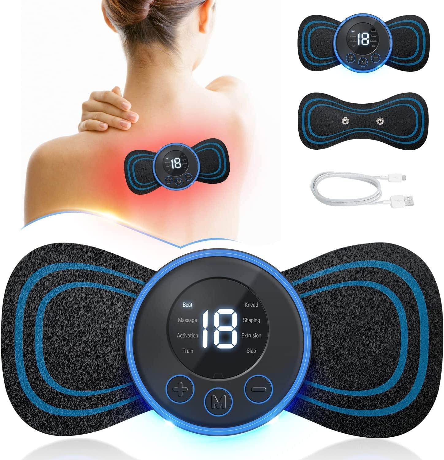 Generic Body Massager,Wireless Portable Neck Massager with 8 Modes and 19 Strength Levels Rechargeable Pain Relief EMS Massage Machine for Shoulder,Arms,Legs,Back Pain for Men and Women