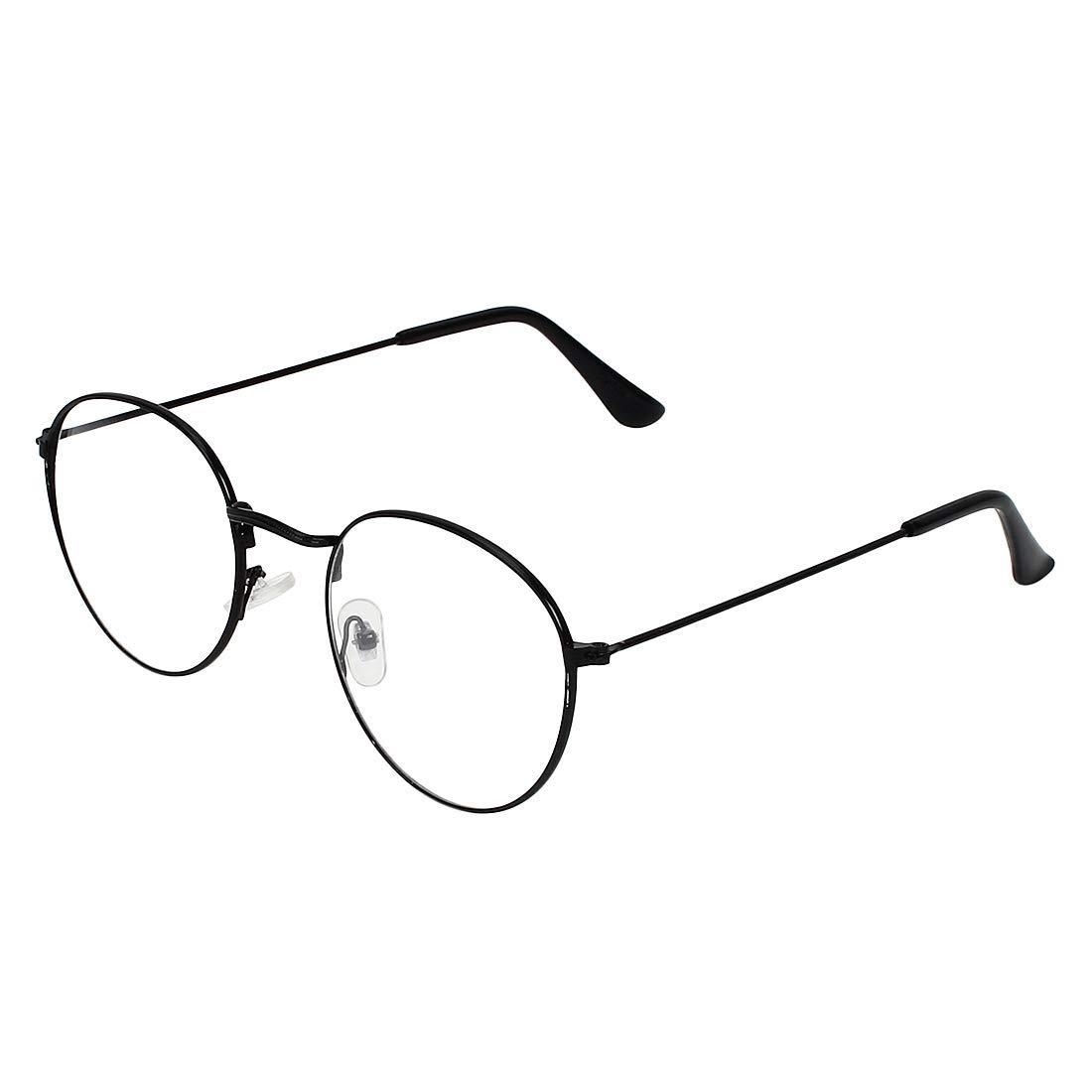 Fairydot Opticals FAIRYDOT Round Metal Computer Glasses with Blue Cut + Antiglare And UV protection for Eyes comfort, Safety from Harsh Blue Light Coming From Mobile Computer Laptop (BLACK) ((SMALL-47mm)