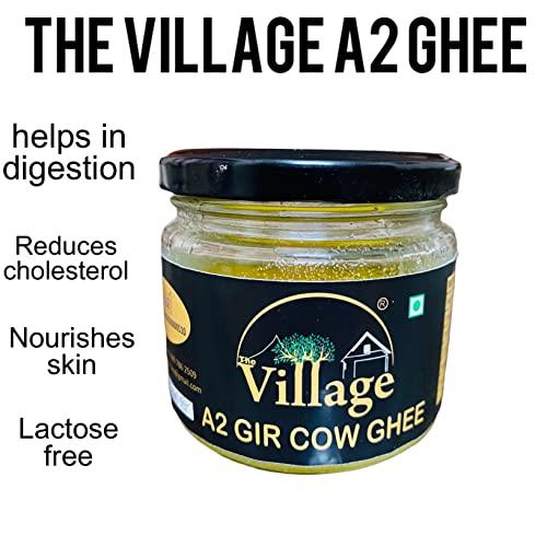 XENIYA ENTERPRISES THE VILLAGE pure Gir Organic A2 Pure Ghee | 100% Desi Gir Cow | Bilona Method | 350 ml Glass Bottle | Grass feed, Cultured, Premium & Traditional Ghee | Immunity Booster