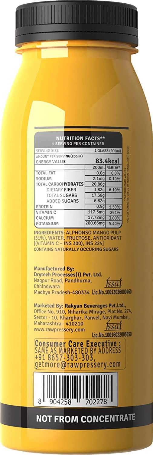 Raw Pressery Raw Pressery Mango Juice, 200ml (Pack of 6)