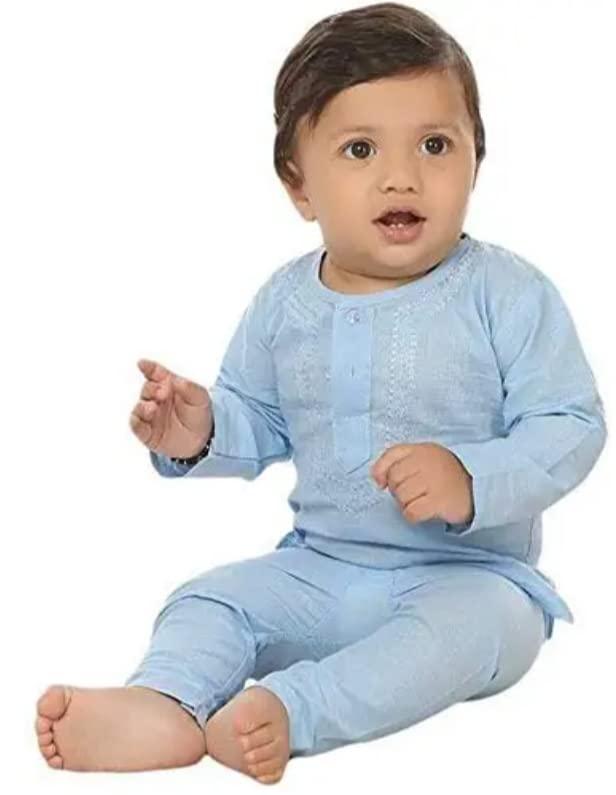 Manvi Traders Baby Pure Cotton Kurta Pajama Set 0 6 Month