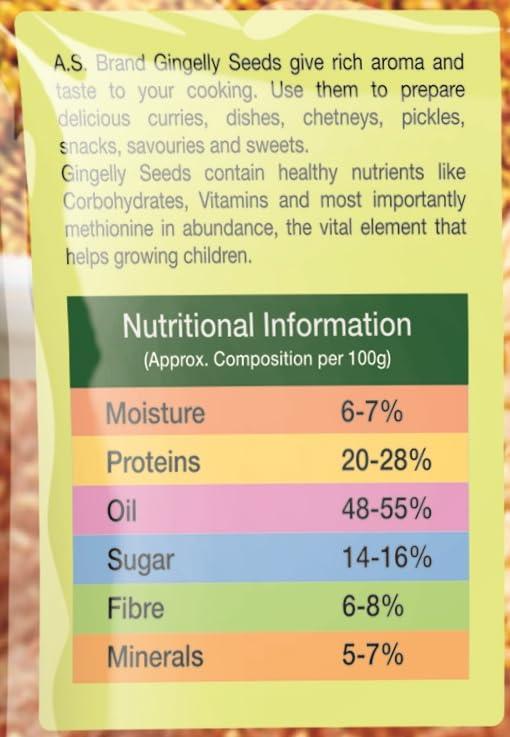 A.S. BRAND A.S. BRAND Hulled Gingelly Seeds 1 Kg (500 Gms X 2 Pieces)|Rich Taste & Aroma|A1 Grade Gingelly Seeds|White Sesame Seeds|Nuvvu Pappu|Safed Til|Ellu|Ell|Teel|Til