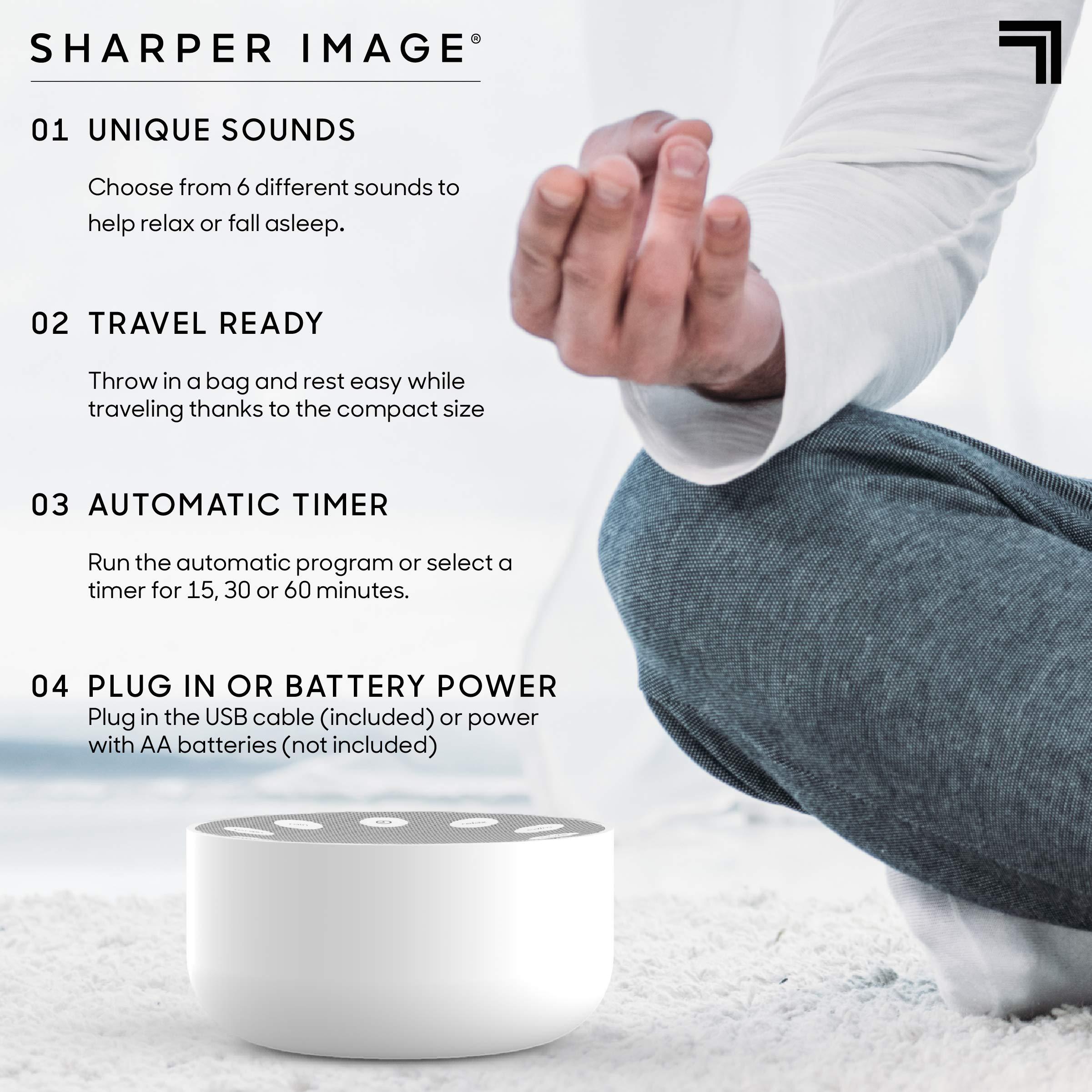 Sharper Image SHARPER IMAGE Sleep Therapy White Noise Machine, Soothing Nature Sounds for Baby Kid Adult, Portable Relaxation Wellness Meditation and Naps, Peaceful Rest Sleep Aid, Holiday Gift