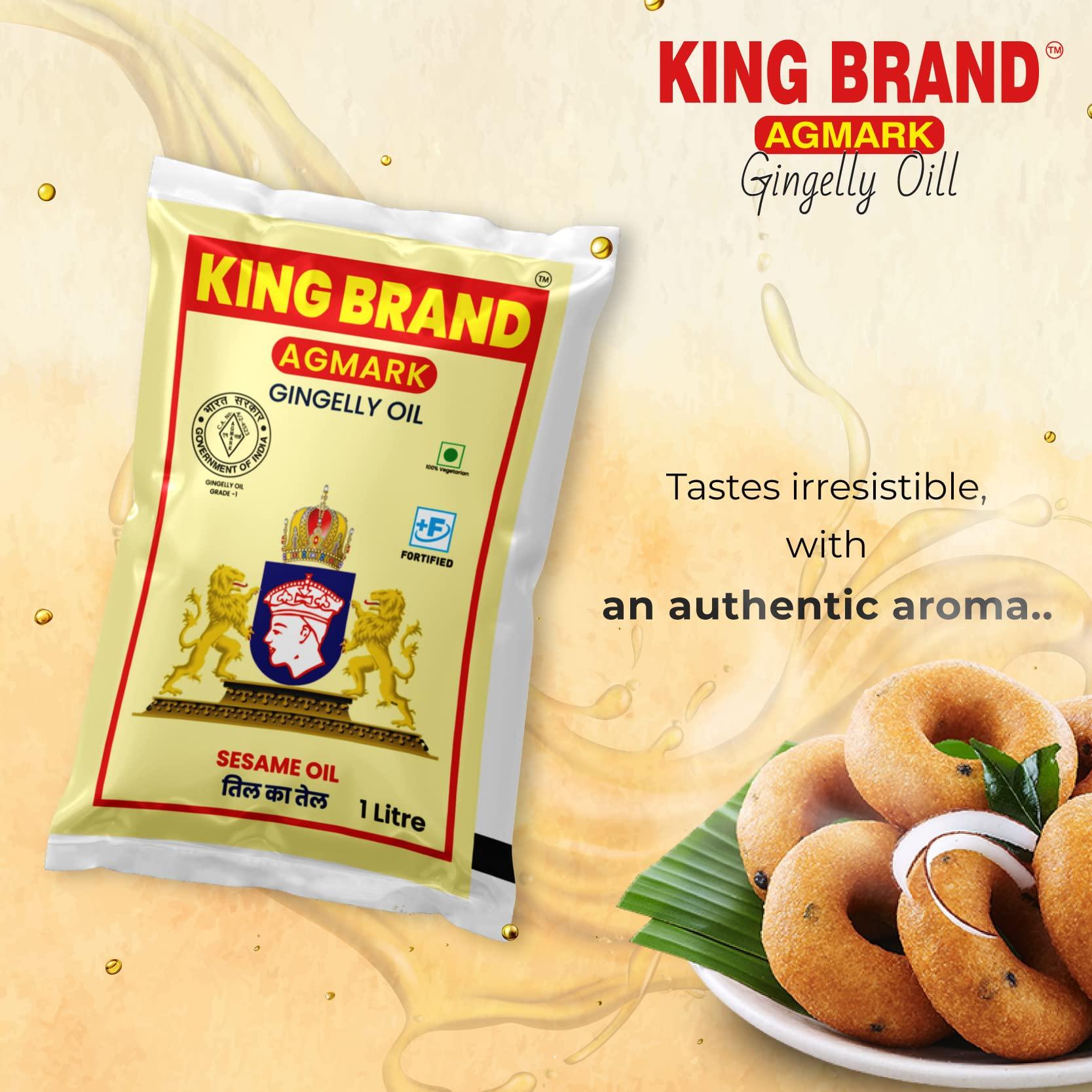 KING BRAND KING BRAND Agmark Gingelly/Sesame Oil (1 Litre Pouch)