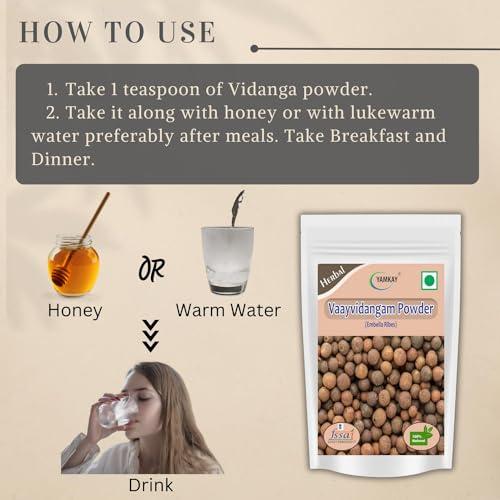 YAMKAY Yamkay Herbal Vaayvidangam | Vidanga | Vaviding Baividang | Embelica Ribes Powder | (500 GM)