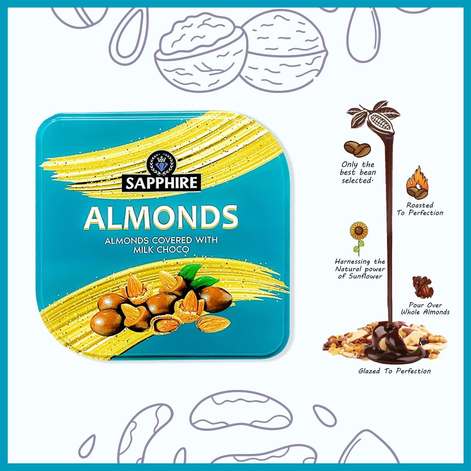 Sapphire Sapphire Chocolate Coated Nuts - Almond 90 g (Pack of 2)