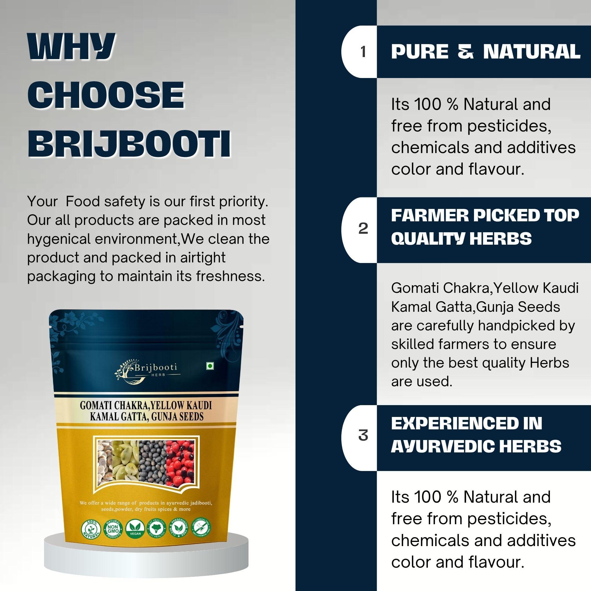 BrijBooti BrijBooti Combo Pack of Gomti Chakra - Pili Kaudi - Kamal Gatta - Gunja Seeds 11 Pieces Each for Lakshmi Pooja, Wealth & Luck