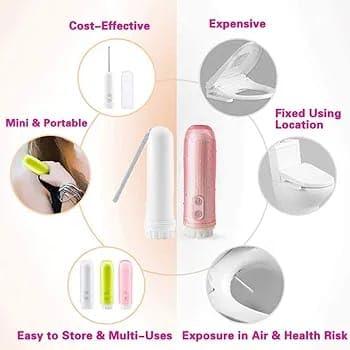 Aspeona Aspeona Portable Travel Bidet Sprayer, Mini Handheld Personal Bidet Sprayer, Travel Electric Bidet Portable Handheld Personal Bidet Sprayer, for Hygiene Cleaning; Postpartum & Baby Care; Hemmoroid Treatment.