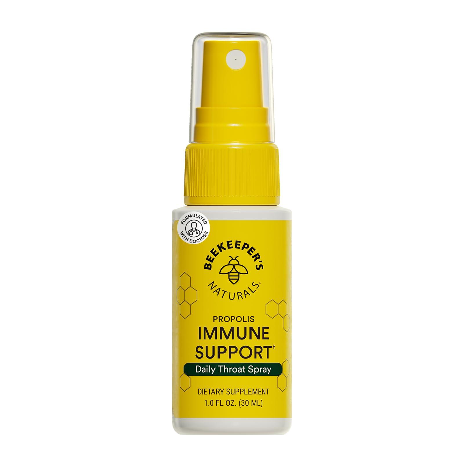 Beekeeper\'s Naturals Bee Propolis Throat Spray by Beekeepers Naturals | Premium 95% Bee Propolis Extract | Natural Throat Relief and Immune Support | Great for Kids : Bee Propolis Spray