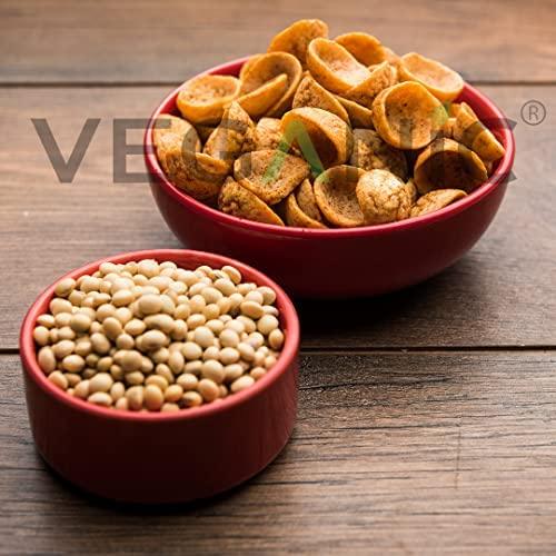 Veganic Veganic Soya Katori | Soya Cup Tasty & Healthy | Masala Soyabean Snacks | Fiber Gluten Free Soya Snack | Roasted Soya Katori Oil Free (200 G)