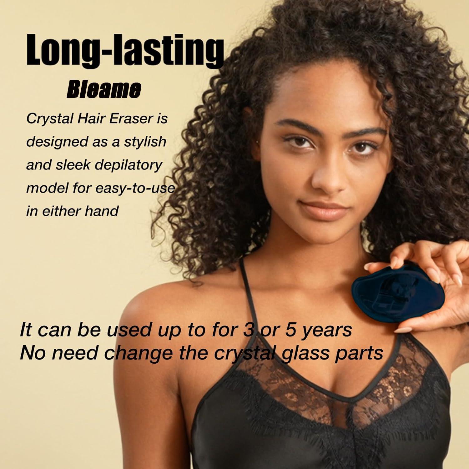 Bleame Bleame Crystal Hair Eraser, Bleame Crystal Hair Remover, for Men & Women Arms Legs Back, Fast & Easy Exfoliate, Soft Smooth Silky Skin, Apply To Any Part Of The Body (Purple) (Black)