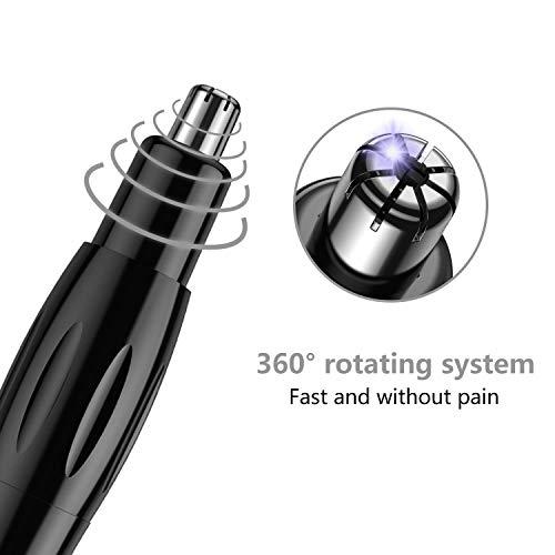 MAULION MAULION™ Nose Hair Trimmer, Electric Nose and Ear Hair Trimmers Clippers Removal Wet/Dry Mute Motor Double-Edge Waterproof Stainless Steel Beard Facial Hair Shaver for Men & Women (Black)