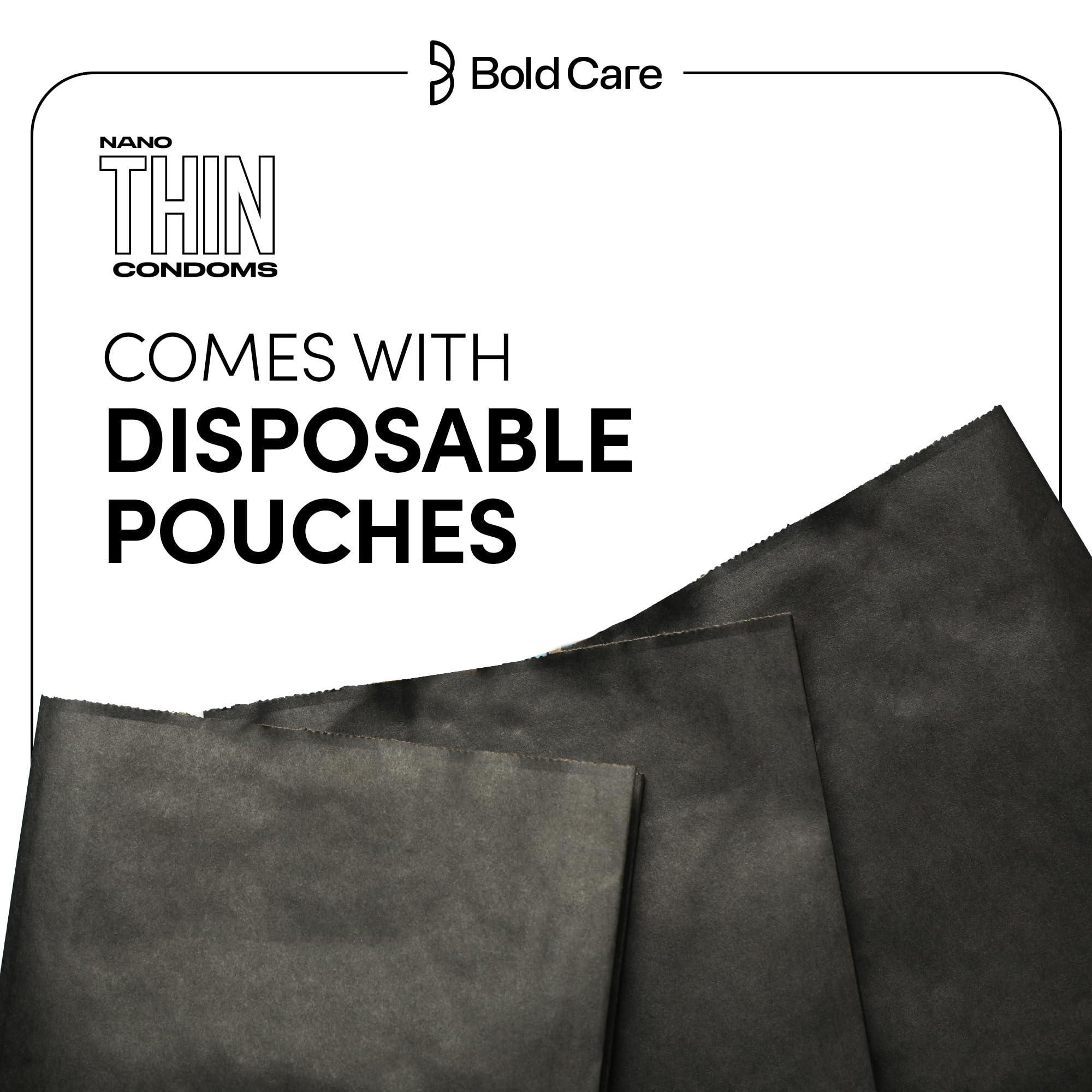 Bold Care Bold Care 404 Super Nano Thin Condoms For Men - 50 Microns - 10 Units - Intense Fit - Barely There Feel + Bold Care 404 Super Ultra Thin Chocolate Flavored Condoms For Men - 60 Microns - 10 Units