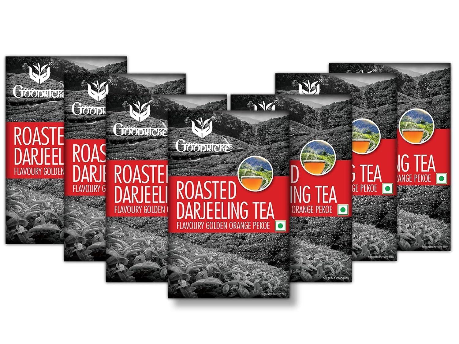 GOODRICKE GOODRICKE Roasted Darjeeling Tea - 100 gm (Pack Of 7) | 100% Pure & Original Long Leaf | Flavoury Golden Orange Pekoe | Darjeeling Black Tea