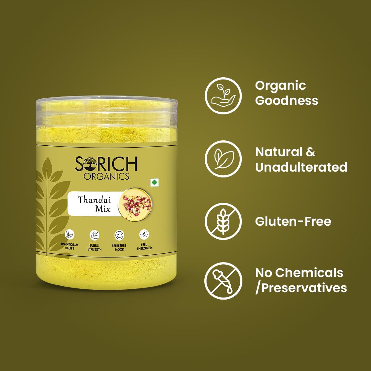 Sorich Organics Sorich Organics Thandai Mix 300g | Thandai Powder for Milk Mix | Thandai Premix Ready to Make | Perfect Summer Drink | Instant Refreshing Drink | Badam, Pista and Elaichi Mixed