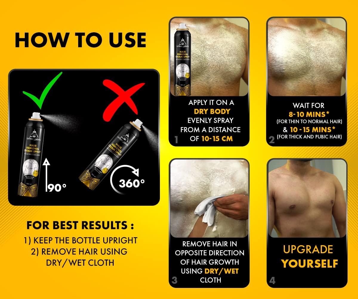 urbangabru urbangabru Men Hair Removal Cream Spray (200 Ml) + Acne Pimple Patch (72 Dots) - Body And Face Care Combo Kit, Pack of 1