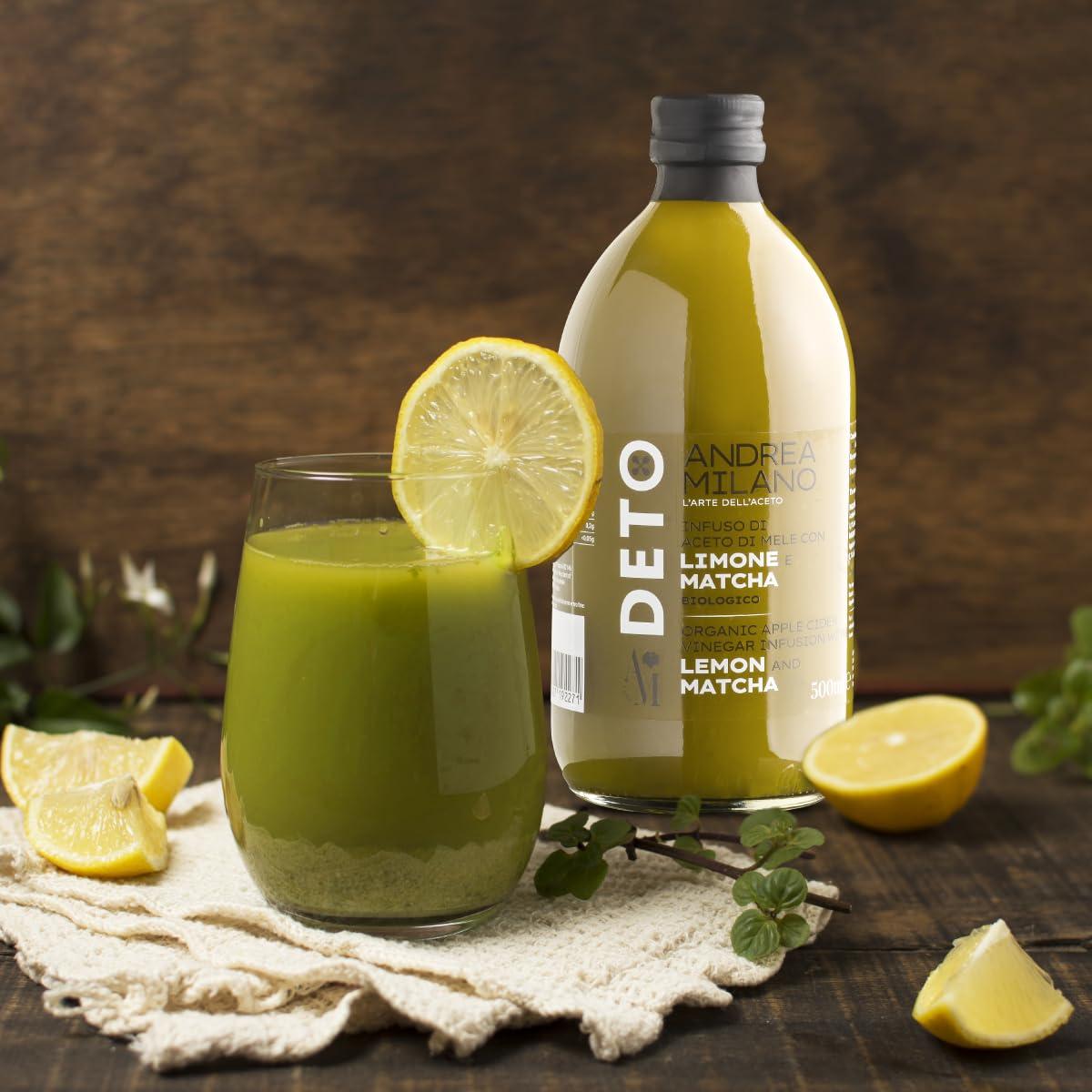 Generic Deto Organic Apple Cider Vinegar Infusion With Lemon & Matcha with Live Mother - 500ml (Andrea Milano)