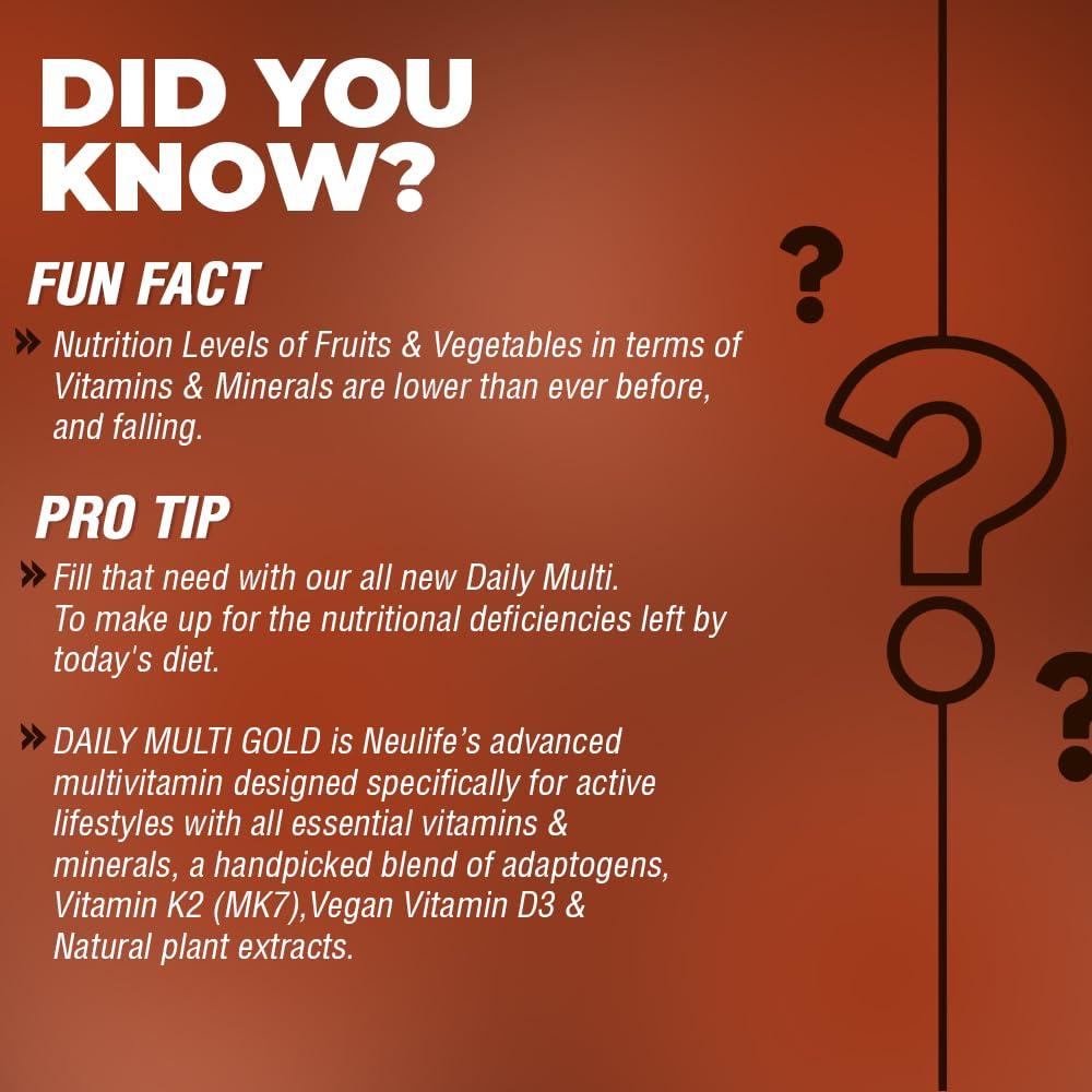 VITROVEA Neulife DAILY-MULTI GOLD Advanced Multivitamin w/MK-7, Adaptogens, Antioxidants & Natural Extracts - 90 Tabs (Pack of 2)